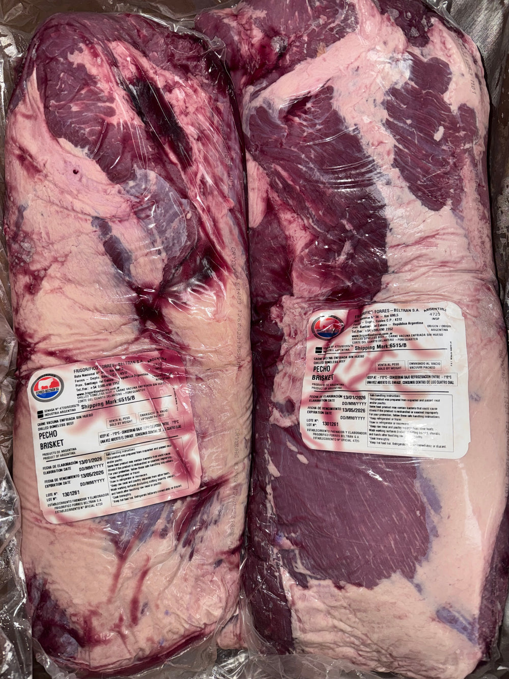 Brisket Argentino Corte Completo (Paquetes de 5–6 lb) – $7/lb