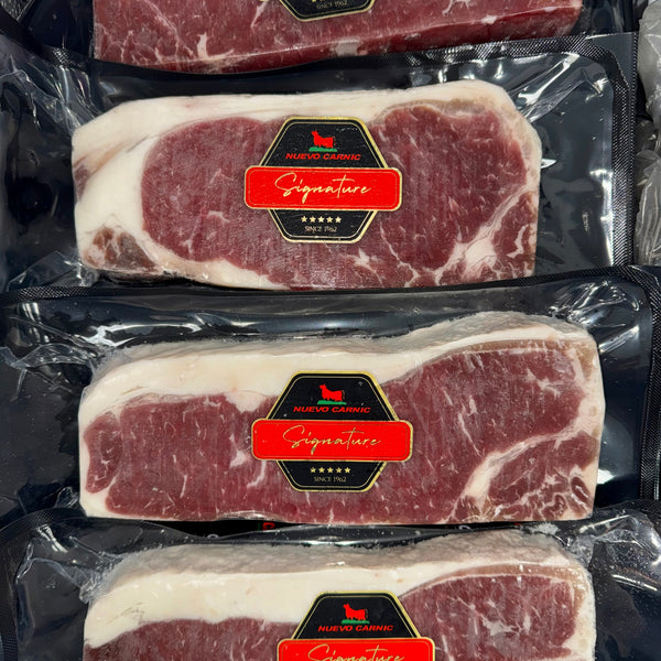 New York Strip Steak Corte Premium (0.5–1 lb por pieza) – $12/lb