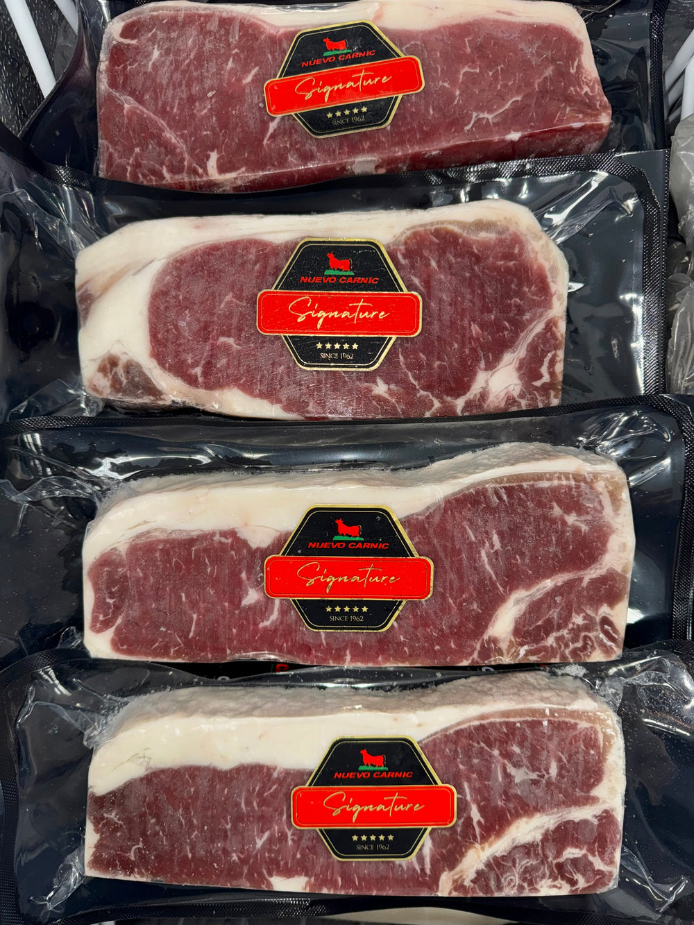 New York Strip Steak Corte Premium (0.5–1 lb por pieza) – $12/lb