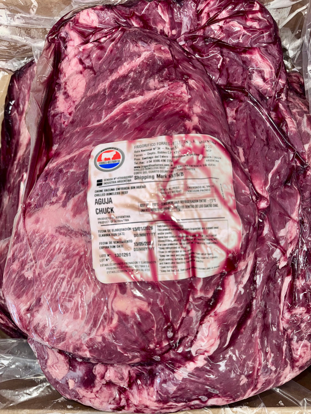 Aguja Argentina / Chuck Roll (Paquetes de 8–10 lb, Fresco o Congelado) – $7/lb
